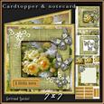 Cardtopper Framed Flowers Yellow Roses 345