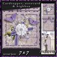 Cardtopper with Large Highbox Blue Flowers 373