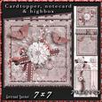 Cardtopper with Large Highbox Red Flowers 374
