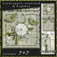 Cardtopper with Large Highbox Green Flowers 375