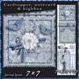 Cardtopper with Large Highbox Blue Flowers 376