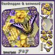 Cardtopper Lovely Butterfly Yellow Purple 401
