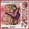 Cardtopper Lovely Butterfly Pink Green 403