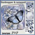 Cardtopper Lovely Butterfly Soft Blue 409