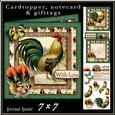 Cardtopper Country Love Rooster Green 418