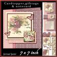 Cardtopper Softcolor Vintage Pink Flowers 432
