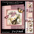 Cardtopper Vintage Lilac and White Flowers 433