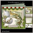 Cardtopper Vintage Christmas Bauble White Gold 466