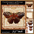 Cardtopper Large Butterfly Orange Red 488