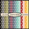 Background Paper Kit Colorful Dotted 145