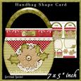 Handbag Shape Card Kit Poinsettia Beige 129