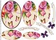 Oval Pyramage Pink Rose and Butterflies 103
