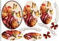 Oval Pyramage Autumn Rose and Butterflies 104