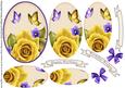 Oval Pyramage Yellow Rose and Butterflies 107