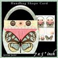 Handbag Shape Card Soft Color Butterfly 134