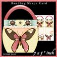 Handbag Shape Card Soft Color Butterfly 136