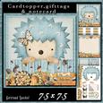Cardtopper Cute Little Hedgehog Blue 582