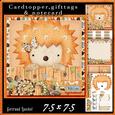 Cardtopper Cute Little Hedgehog Orange 584