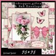 Cardtopper with Matching Envelope Pink Roses 599