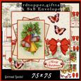 Cardtopper with Matching Envelope Christmas Bells 603