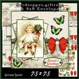 Cardtopper with Matching Envelope Christmas Girl 604