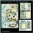 Cardtopper with Matching Envelope Anemone Blue 634