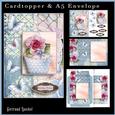 Cardtopper with Matching Envelope Cupcake Blue 641