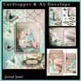 Cardtopper with Matching Envelope Turquoise Wedding 656