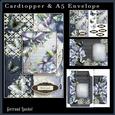 Cardtopper with Matching Envelope Blue Roses 660