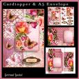 Cardtopper with Matching Envelope Pink Roses 662