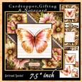 Cardtopper Flowers & Butterfly Autumn Colors 663