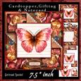 Cardtopper Flowers & Butterfly Pink 666