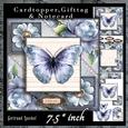 Cardtopper Flowers & Butterfly Blue 667