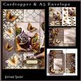 Cardtopper with Matching Envelope Dark Roses 699
