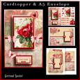 Cardtopper with Matching Envelope Red Roses 734
