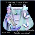 Handbag Shoe Shape Card Purple Blue 757
