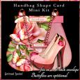Handbag Shoe Shape Card Pink Orange Roses 759