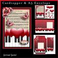 Cardtopper with Matching Envelope Red Black 762