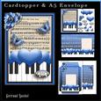 Cardtopper with Matching Envelope Blue Black 762