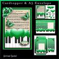 Cardtopper with Matching Envelope Green Black 764