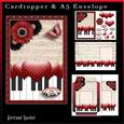Cardtopper with Matching Envelope Red Black 765
