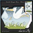 Stork Shaped Card Baby Boy 776
