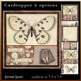 Cardtopper Butterly Themed Creme Brown 778