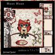 Happy Owl Cardtopper Black Red 823
