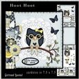 Happy Owl Cardtopper Blue 825