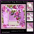 Cute Tags and Roses Card Topper 856