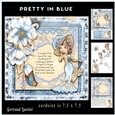 Pretty In blue Card Topper minkit 887