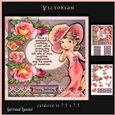 Vintage Victorian Time Lady Pink Roses 918