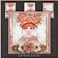 Vintage Wildroses Girl Card Topper 1081