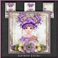 Vintage Wildroses Girl Card Topper 1082